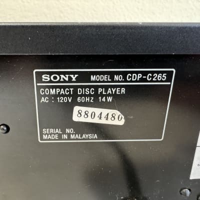 Sony CDP-C265 CD Changer 5 Compact Disc Player HiFi Stereo Vintage Home Audio image 6