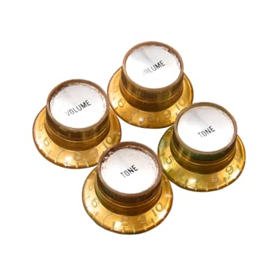 Rickenbacker Parts Knobs Vintage TV Style Brown and Gold (Set of 4