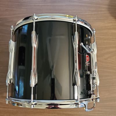 Premier 12x14 Marching Snare 70s/80s Vintage 8 Lugs with Die Cast Hoops Black Wrap image 8