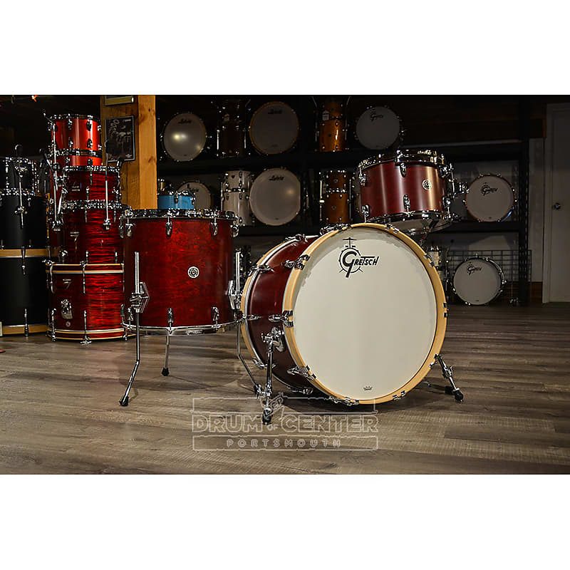 Gretsch Brooklyn 3pc Classic Drum Set Satin Cherry Red image 1