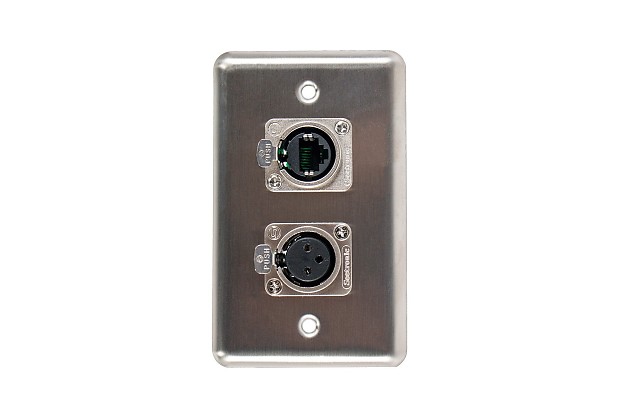 OSP D-2-1E1XF Duplex Wall Plate with 1 Tactical Ethernet and 1 XLR Female Connector image 1