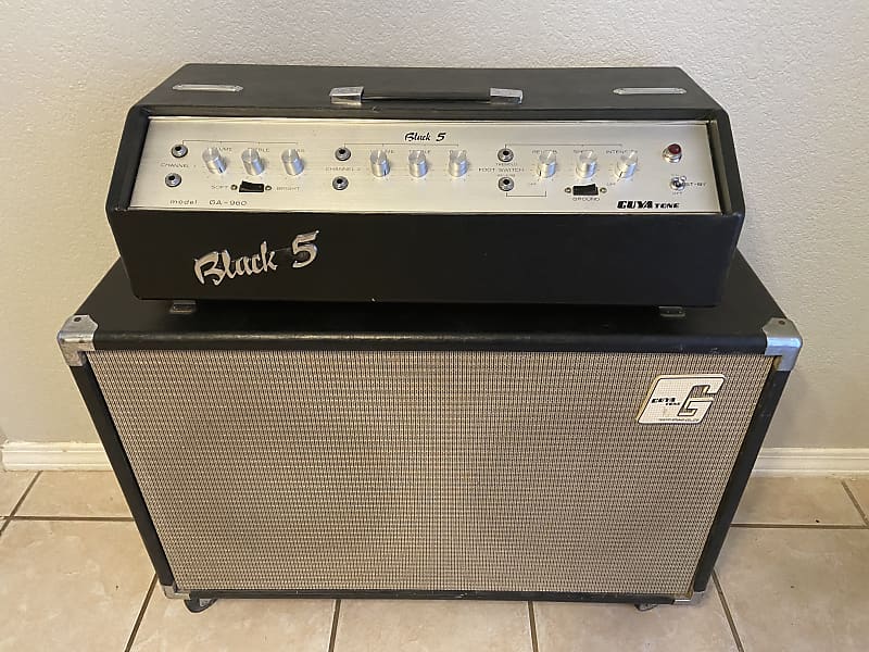 Guyatone GA-960 Black 5 60’s Tube Amp and cab.