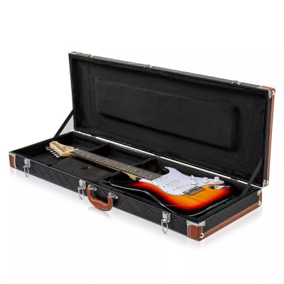 Electric Guitar Hard Case | Diamond Pattern for GST, GTL, 170, SG, and Burning Fire Style Guitars | Durable Wood & Plush Interior image 3