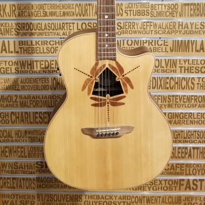 Luna Oracle Dragonfly A/E Solid Spruce Top in Natural image 1
