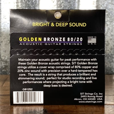 SIT Strings GB1252 Golden Bronze 80/20 Light Acoustic Guitar Strings 3 Pack image 3