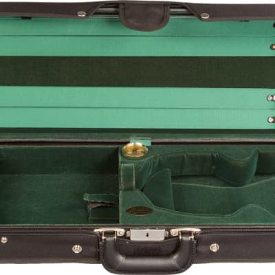 Bobelock 16002 4/4 Violin Oblong Suspension Case Black Ext/Green Velvet Interior