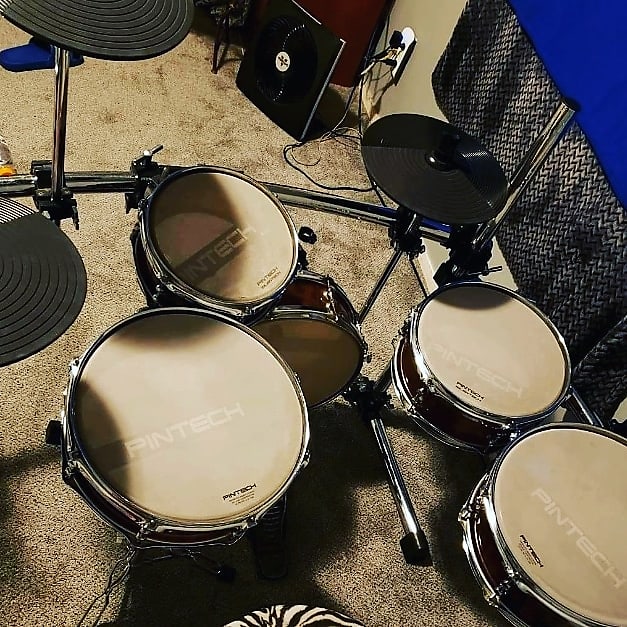 Pintech Electric Drum Set with Mesh Heads and Wooden Shells image 1