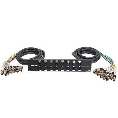 16 Channel XLR TRS Combo Splitter Snake Cable Two 15' XLR trunks - Rack Mounts image 1