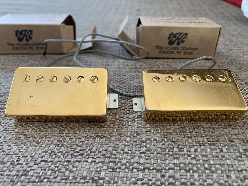 Tom Holmes Gold H450, H455 PAF Humbucker set | Reverb
