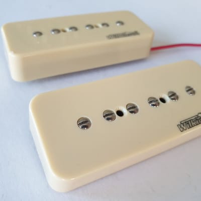 Wilkinson P90 soapbar guitar pickups set neck & bridge cream MW90 image 1