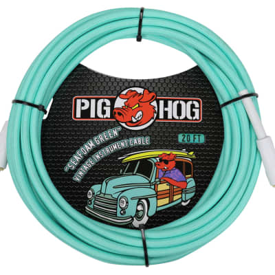 Pig Hog 20' Instrument Cable, Seafoam Green image 2