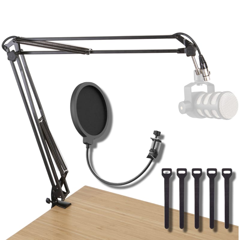 Blue Compass Premium Tube-Style Broadcast Boom Arm Bundle with Studio  Monitor Headphones, Pop Filter & XLR Cable 