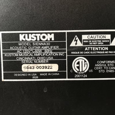 Kustom Sienna Series 30-watt Acoustic Amplifier image 4