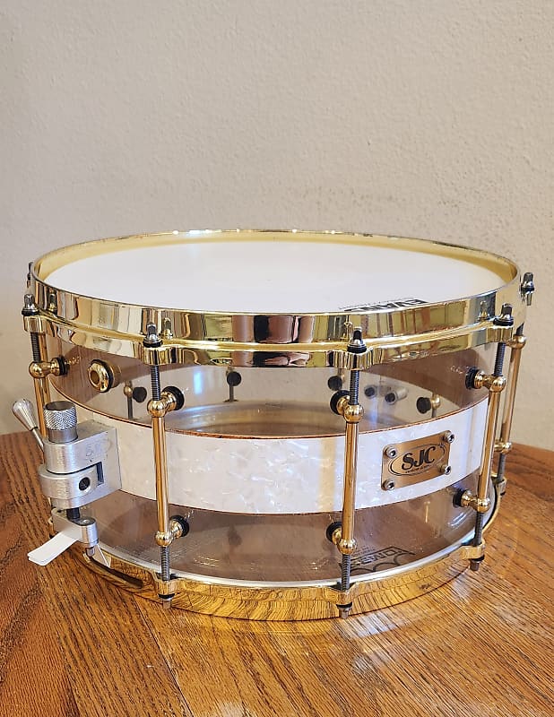 SJC 14x7 Custom Snare Drum Acrylic/Maple/Acrylic 00's | Reverb