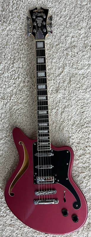 D'Angelico Premier Bedford SH Semi Hollow Electric Guitar, Oxblood w/Gig Bag image 1