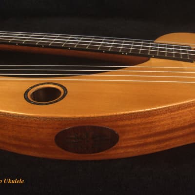 Bruce Wei Solid Spruce, Mahogany Tenor Harp Ukulele, Vine Inlay, Hard Case HU17-2060 image 8