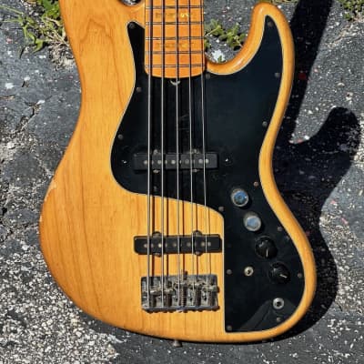 Fender Jazz Bass V Marcus Miller Signature 2003 - a very rare USA made featherweight Natural Ash 8 1/2 lb. bad boy ! for sale