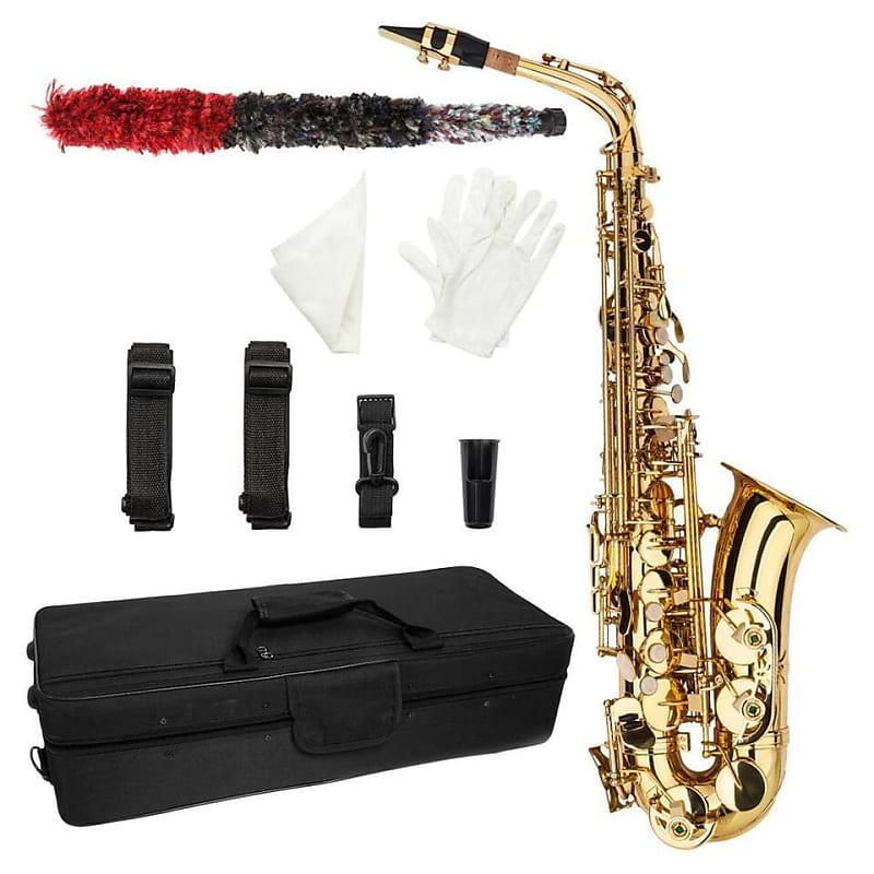 New Student Paint Gold Alto Eb Sax Saxophone w/ Case Accessories Carrying Bag image 1