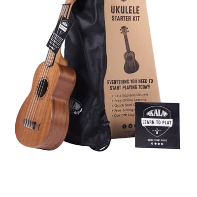 Official Kala Learn to Play Ukulele Soprano Starter Kit, Satin Mahogany – Includes online lessons, tuner app, and booklet (KALA-LTP-S) image 1