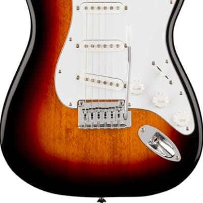 Squier Affinity Series Stratocaster Guitar Laurel Fingerboard, White Pickguard, 3-Color Sunburst image 1
