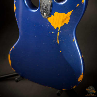 Fender Japan '75 Reissue Jazz Bass Relic, Amparo Blue Nitro image 19