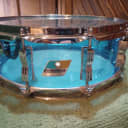 Ludwig 5x14" Vistalite Acrylic 10-Lug Snare Drum with P-85 Strainer 1970s - Blue