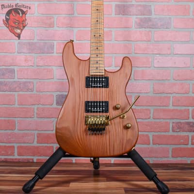 Charvel USA Custom Shop Music Zoo Exclusive Carbonized Recycled Redwood San Dimas Natural Oiled 2012 w/hardshell Case for sale