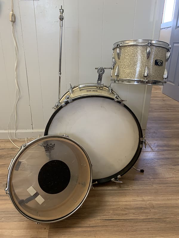 Maxitone by Pearl 1960s Gold / Silver Sparkle Stencil Drum | Reverb