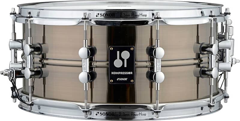 Sonor Kompressor Brass Snare Drum, Black Nickel Plated, 14" x 6.5" image 1