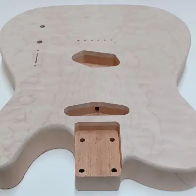 Shepard Custom Guitars  Telecaster Body Quilted Maple Top On 1pc Mahogany Backroute  2022 Unfinished image 9