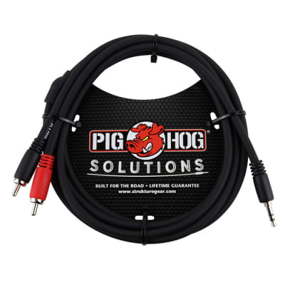 Pig Hog PB-S3R06 Solutions Stereo Breakout Cable, 3.5mm to Dual RCA - 6 ft. image 1