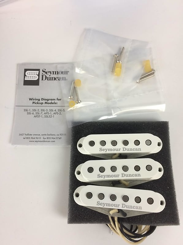 Seymour Duncan Psychedelic Strat Electric Guitar Pickup Set, White