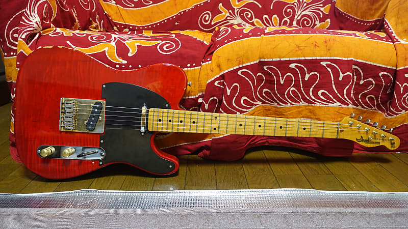 Moon TL type Philip Kubicki 1P Figured Maple Body Red Made