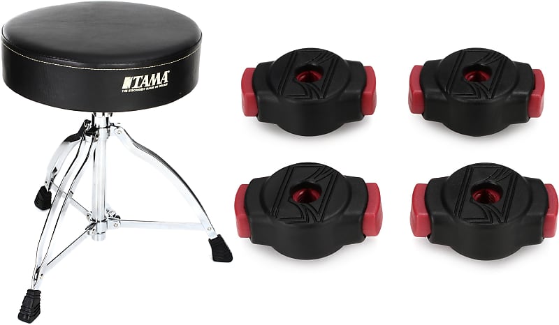 Tama HT130 Standard Drum Throne  Bundle with Tama Quick Set Cymbal Mate (4-pack) image 1