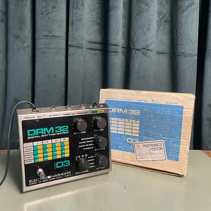 Electro Harmonix DRM 32 Analog Drum Machine 1970s w original box. Just servciced