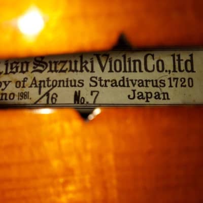 Kiso Suzuki model 7 size 1/16 violin, Japan 1981, with case & bow for sale
