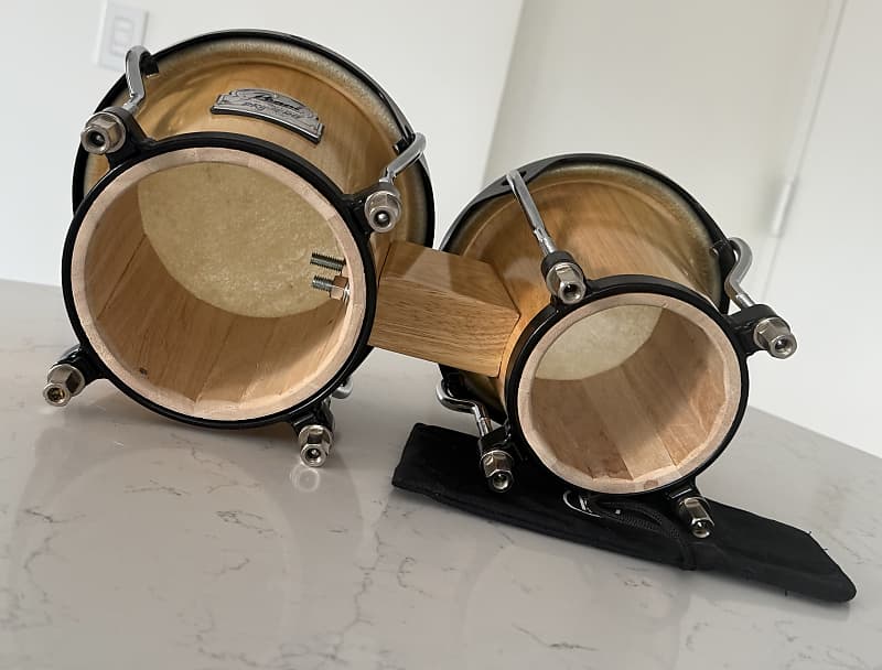 Pearl Primero Series Bongo set. - Natural with black and