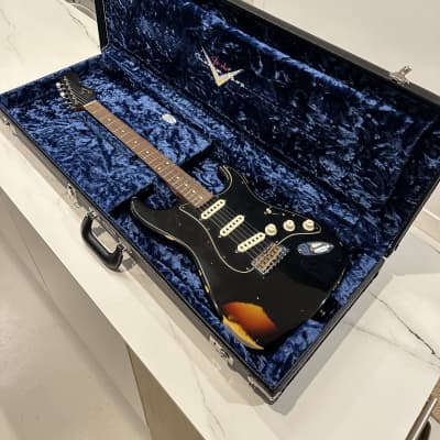Fender Custom Shop Dual Mag II Stratocaster Relic 2020 - Black over 3-Color Sunburst image 3