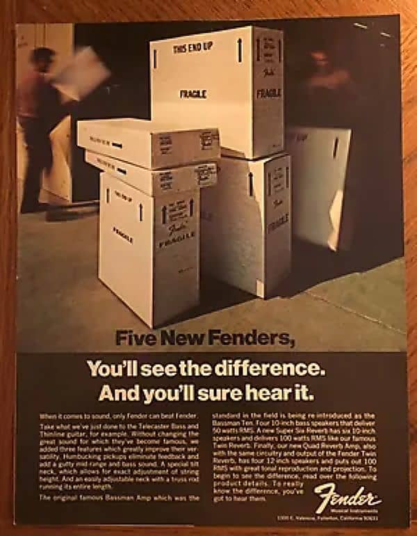 ORIGINAL Vintage 1972 Fender Musical Instruments Five New Reverb