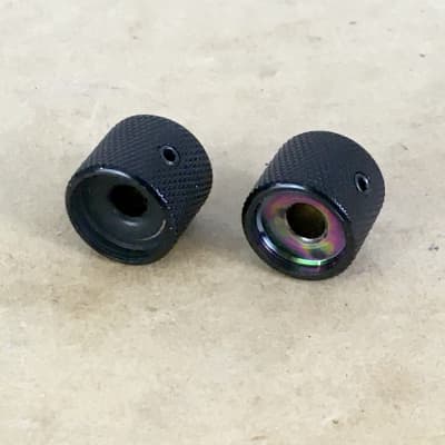 2 Dome Vintage Style Abalone Tops Telecaster Tele Knobs Black Natural Relic CTS image 3