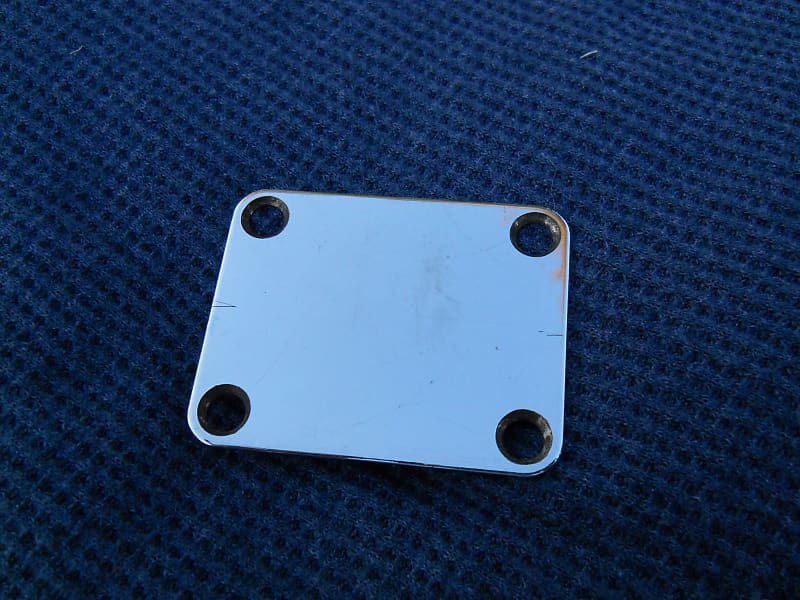 Chrome Metal Neck Plate w/ 2 Screws image 1