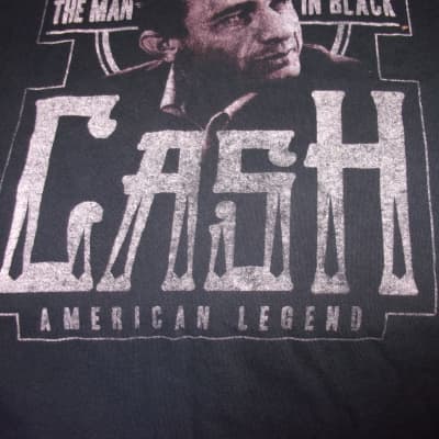 Johnny Cash 3XL T Shirt faded black Man in Black image 3