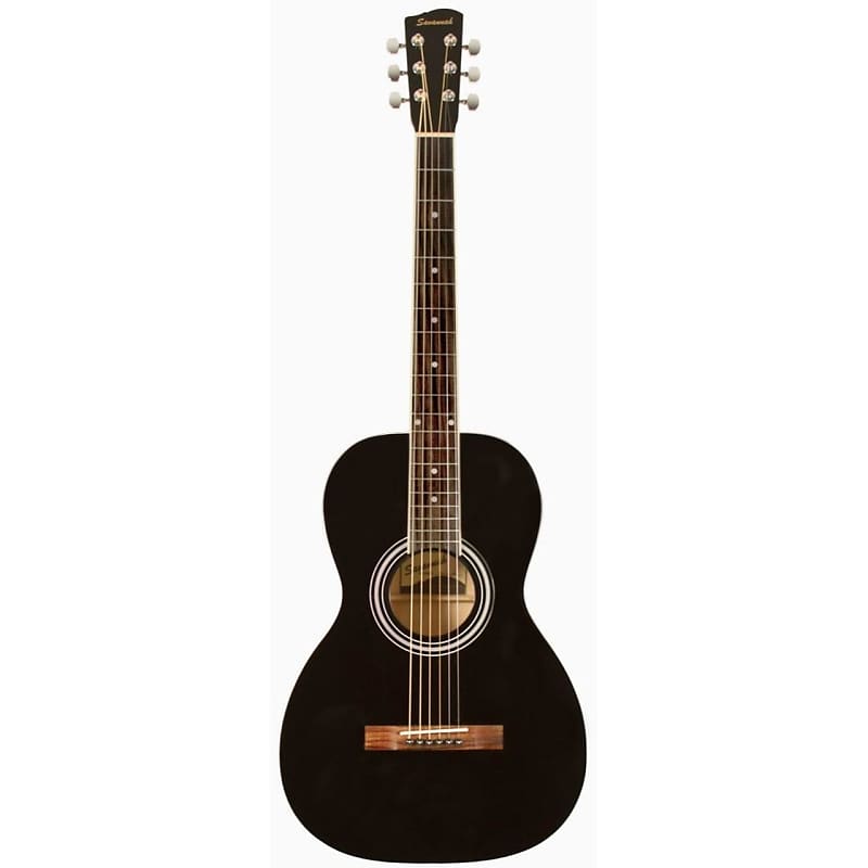 Savannah SGP-12-BK 0-Style Acoustic Guitar, Black image 1