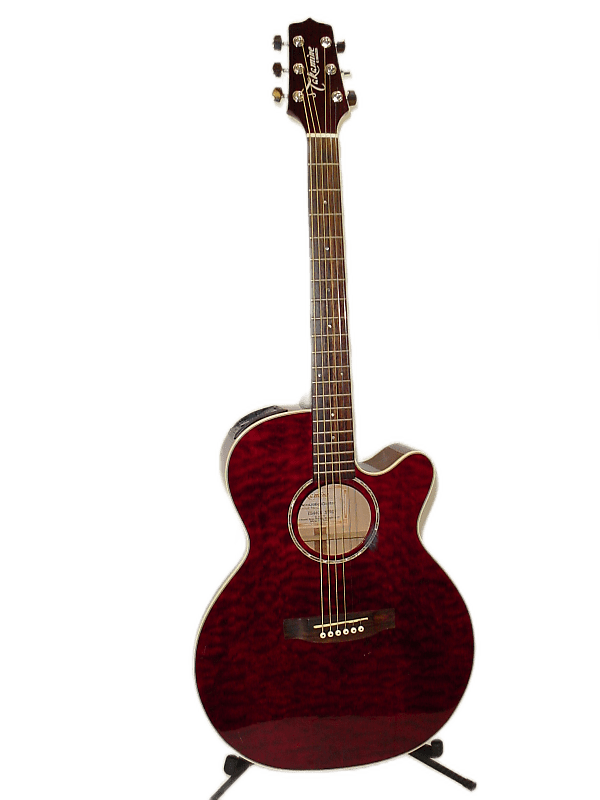 Takamine EG440C Cutaway Acoustic Electric Guitar See-thru Red Quilt  EG440C-STRQ