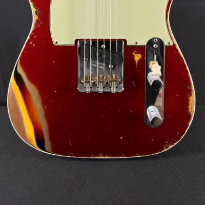 Fender Custom Shop Limited Edition Heavy Relic '60 Tele Custom in Aged Candy Apple Red over 3-Color Sunburst for sale