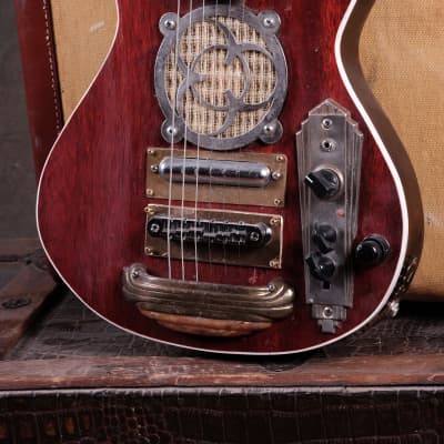 Postal Traveler in Mahogany Handmade - Travel guitar with Amp and Speaker Built in or Play through your Amp for sale
