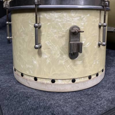Ludwig & Ludwig Quiet Riot - Frankie Banali's "Professional" Model, Tack Tom Drum Set 13",13",16",26" (#27) AUTHENTICATED 1940s - White Avalon Pearl image 11