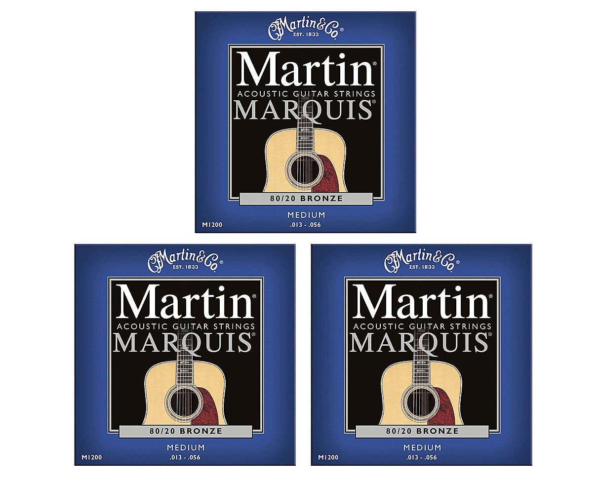 Martin M 1200 Marquis 80 20 Bronze Medium Acoustic Strings 3 Pack