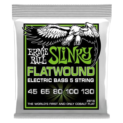 Ernie Ball Regular Slinky 5-String Flatwound Electric Bass Strings - 45-130 Gauge image 1