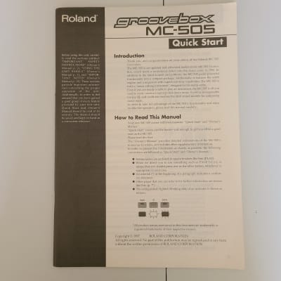 Roland MC-505 Quick Start Guide